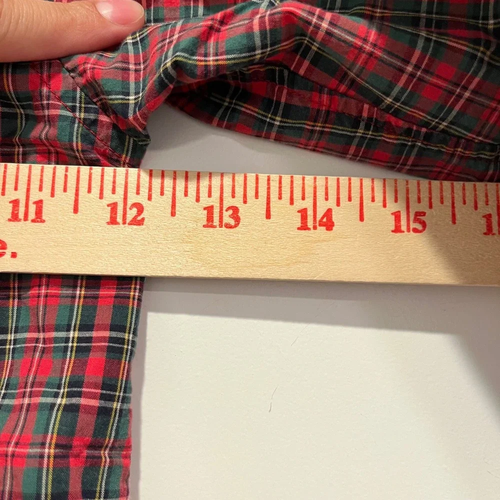 Polo Ralph Lauren Toddler Boys Red Green Plaid Button Down Shirt 18M Cotton